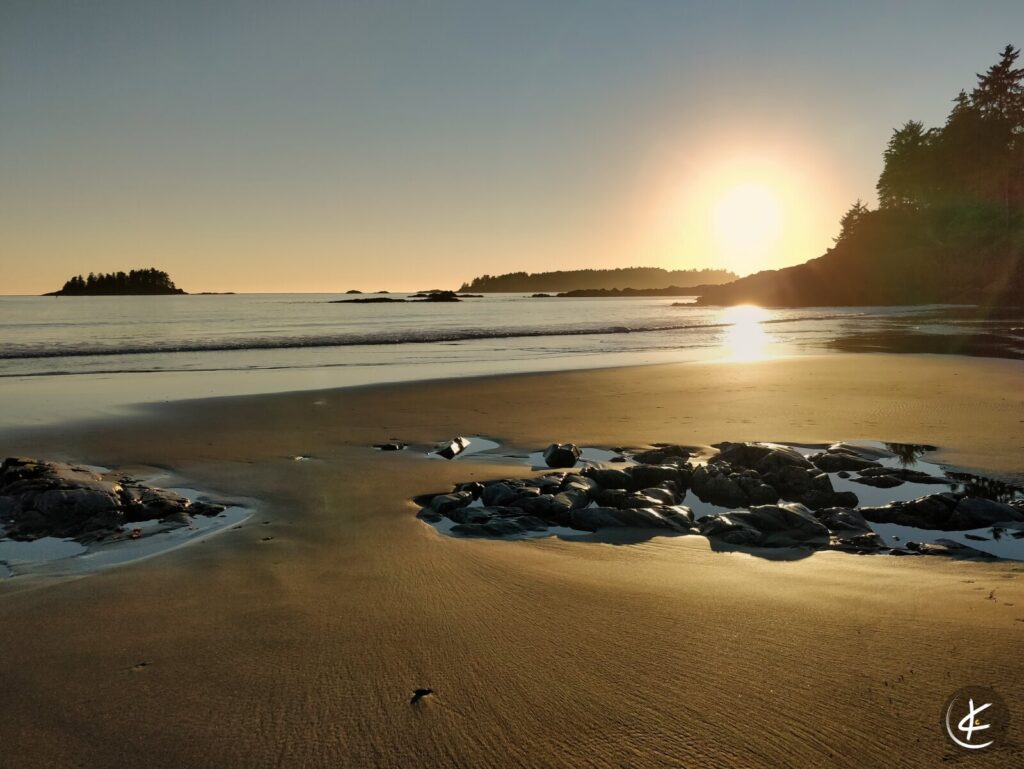 Sonnenuntergang am Long Beach auf Vancouver Island